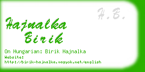 hajnalka birik business card